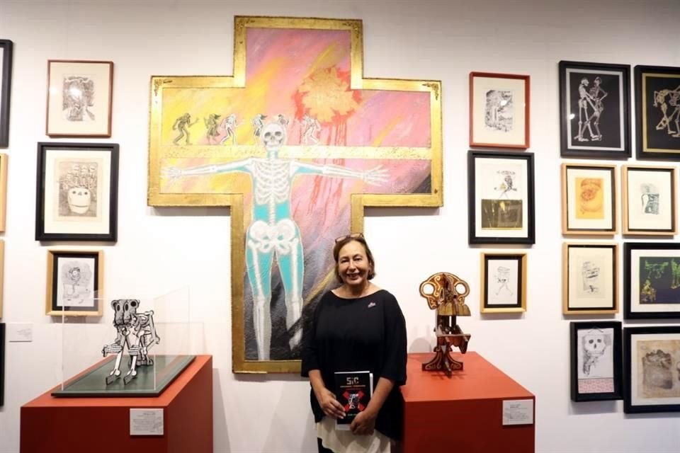 Lourdes Hernández, viuda del artista, estuvo presente en la apertura de 'Felipe Ehrenberg es popular'.