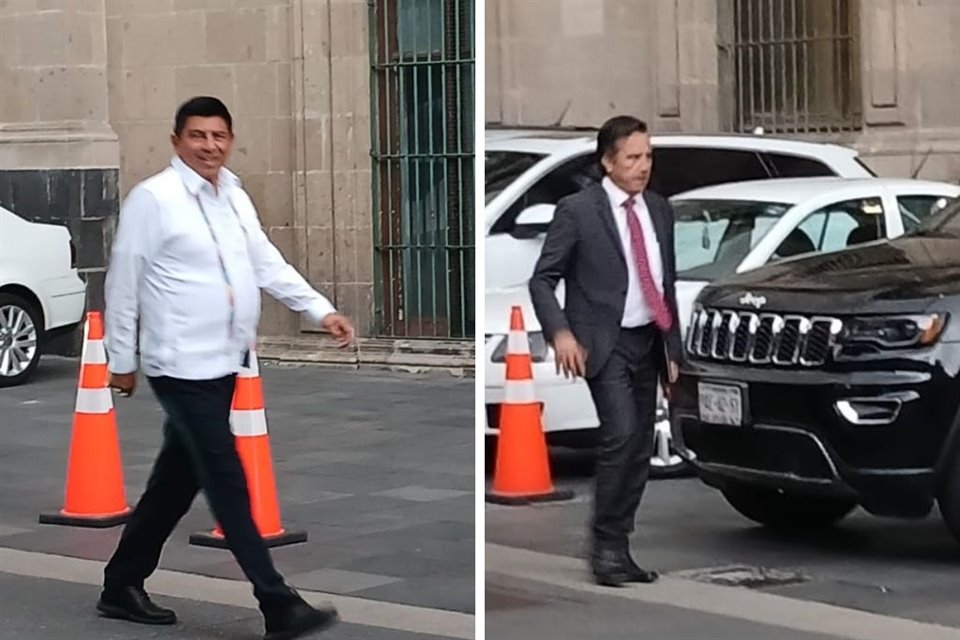 Llegada de los Gobernadores Salomón Jara, de Oaxaca, y Cuitláhuac García, de Veracruz, a Palacio Nacional para reunión con el Presidente Andrés Manuel López Obrador.