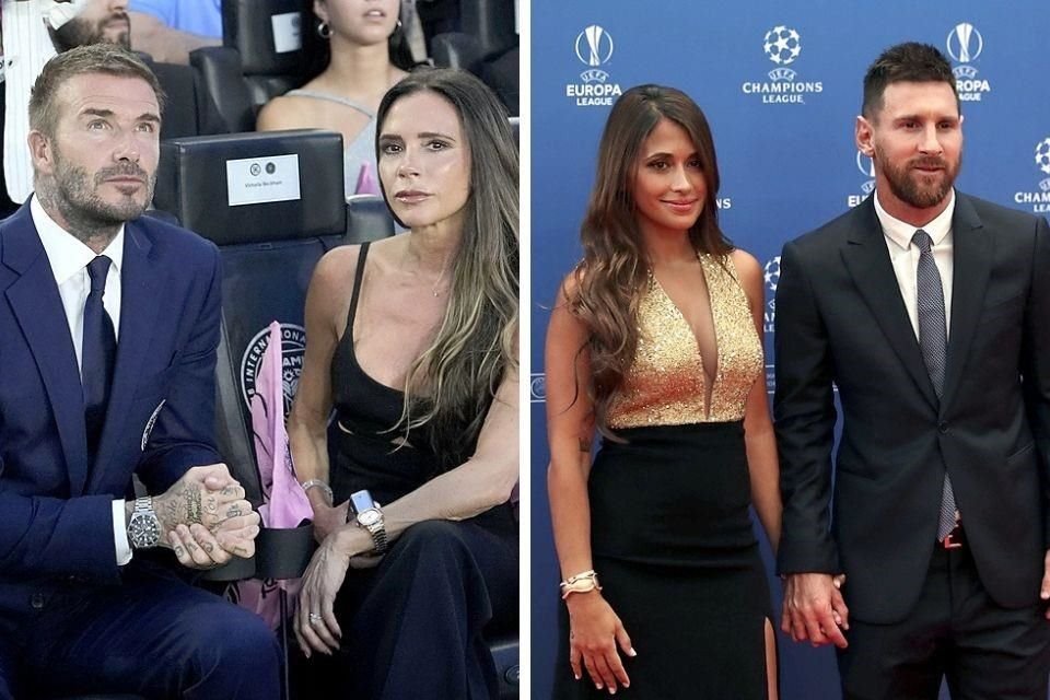 Captan a Victoria y David Beckham en cita doble con Messi