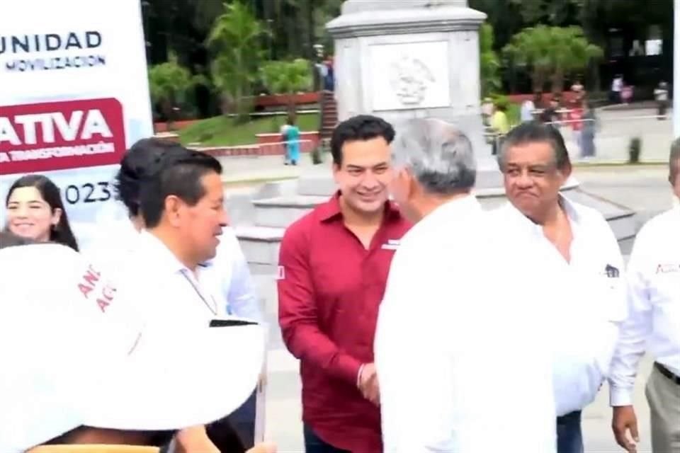 El empresario acudió al mitin de Adán Augusto en Orizaba, Veracruz.