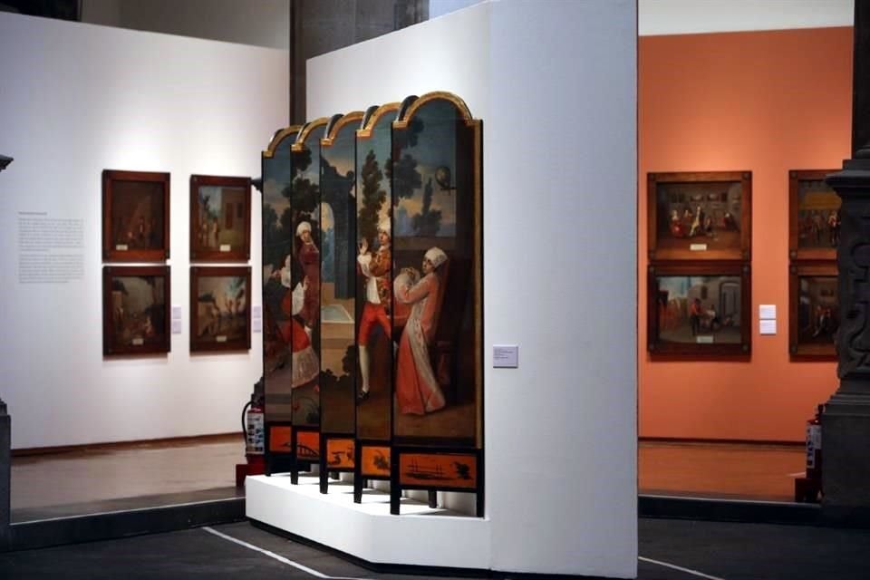 'Biombos y castas. Pintura profana en la Nueva España' permanecerá en exhibición en el Palacio de Iturbide (Madero 17, Centro Histórico), hasta el 12 de noviembre.