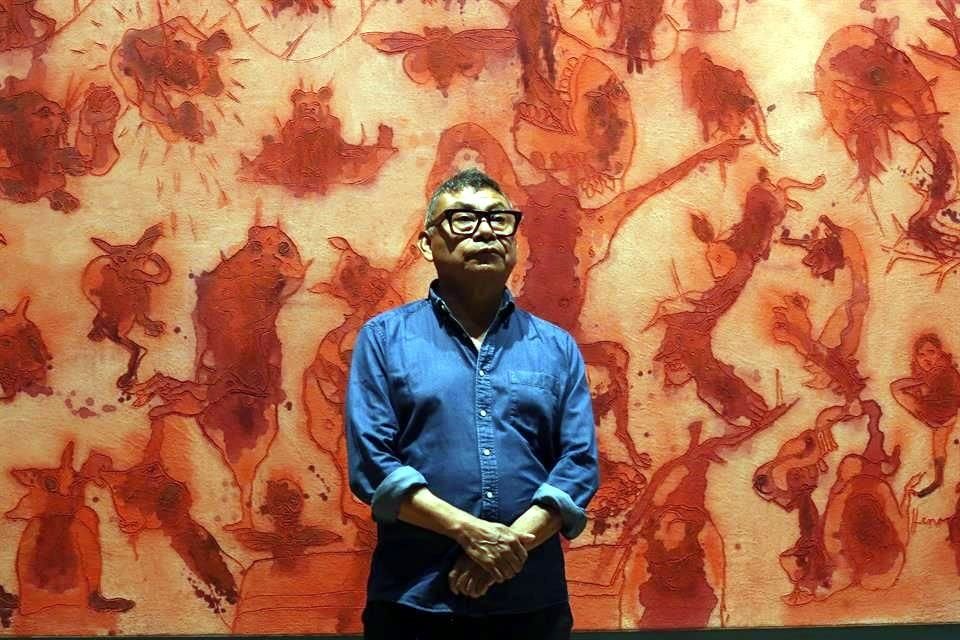 El pintor oaxaqueño Sergio Hernández exhibe en el Colegio de San Ildefonso una retrospectiva de su obra.