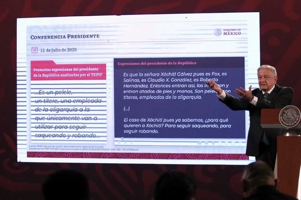 El presidente Andrés Manuel López Obrador cuestionó que si al alterar sus expresiones no hubo violencia política en su contra.