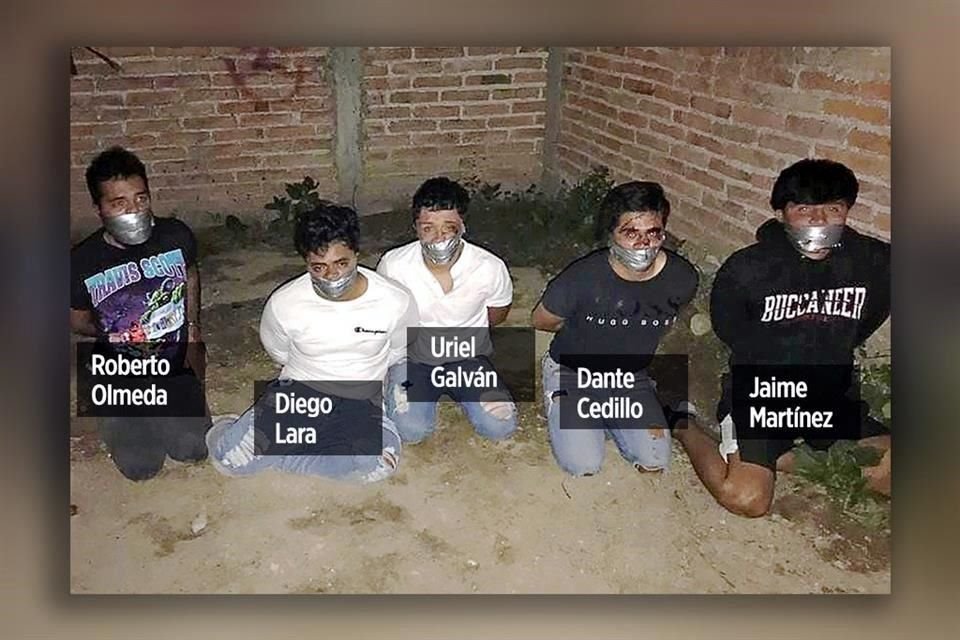 Roberto Olmeda, Diego Lara, Uriel Galván, Jaime Adolfo Martínez y Dante Hernández eran amigos desde niños; desaparecieron el 11 de agosto.