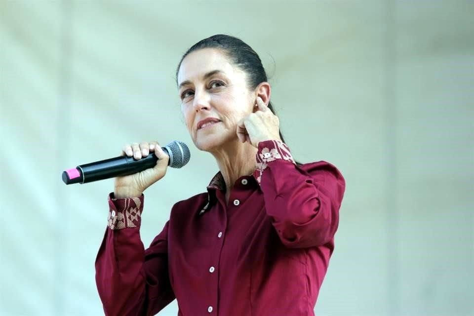 La aspirante morenista en una asamblea informativa hace unos días en la Ciudad de México.