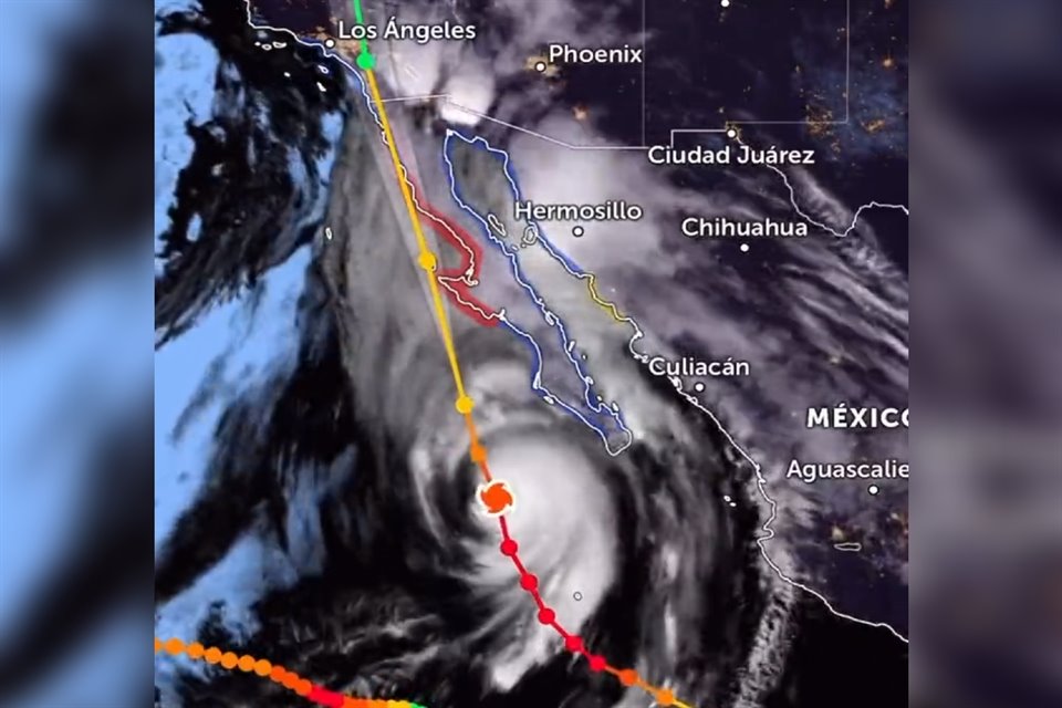 Aunque huracán 'Hilary' está a 425 km de Ensenada, Baja California, lugares como Puerto San Felipe reportan apagones e incomunicación.