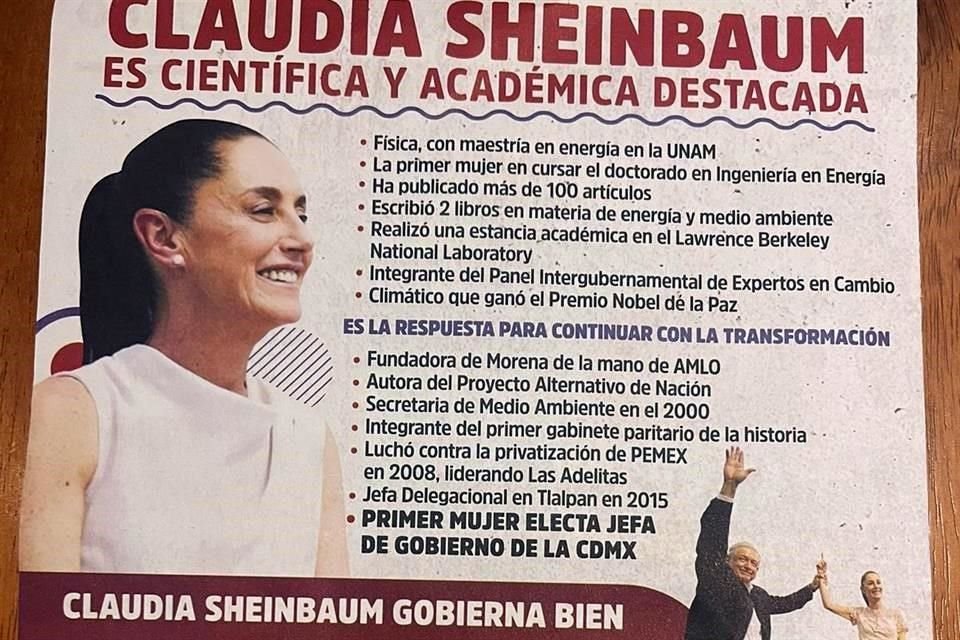 Además de entregar publicidad de Sheinbaum, se ofrecía ayuda para inscribirse a los programas sociales de la CDMX.