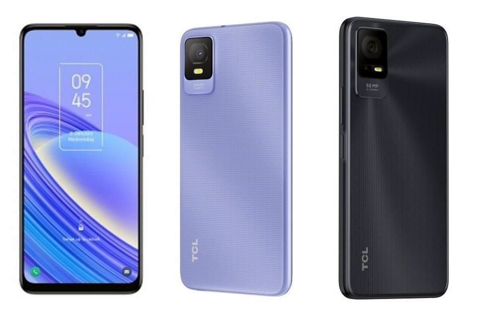 De izquierda a derecha, TCL 40 SE, TCL 403 Y TCL 408.