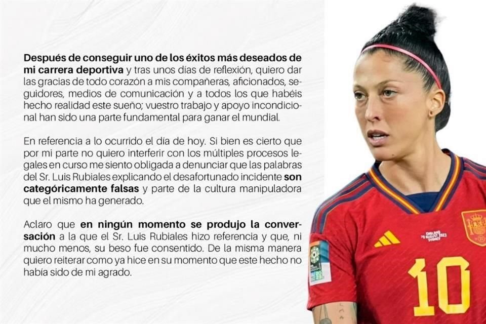 Hermoso emitió un comunicado desde sus cuentas oficiales de Redes Sociales.