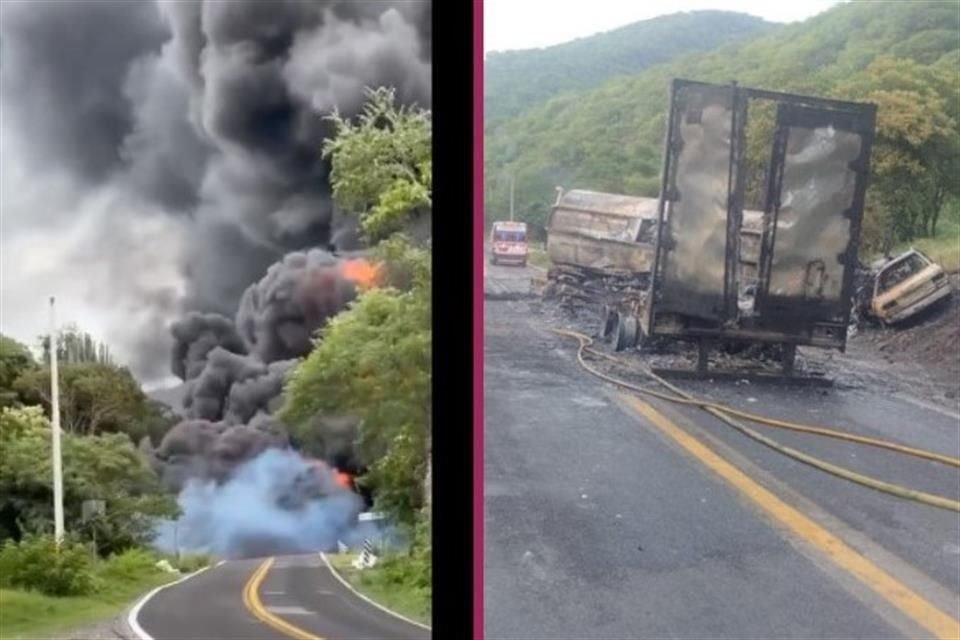 La pipa explotó al volcarse en la vía Chilpancingo-Iguala, en Guerrero, lo que provocó que se incendiaran otros dos vehículos.