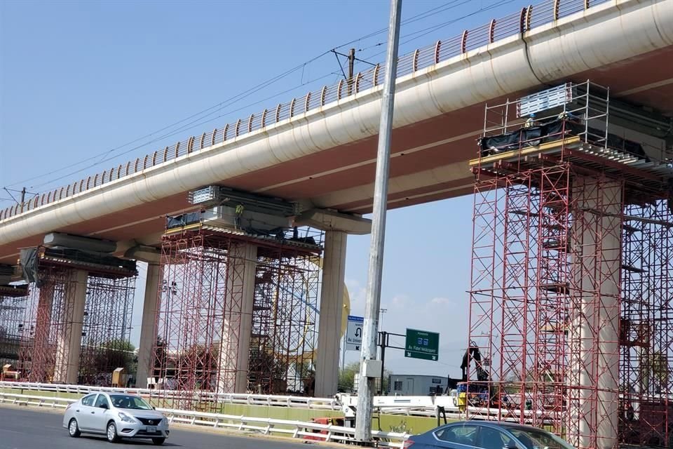 Avanza la obra  Metrorrey inició las obras para reforzar el viaducto elevado de la Línea 2, cerrada desde diciembre del año pasado.