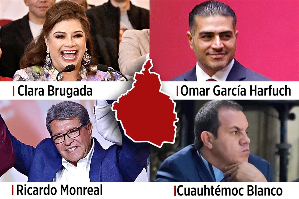 Tras definición de 'corcholata', Clara Brugada, Omar García, Ricardo Monreal y Cuauhtémoc Blanco iniciaron disputa por la candidatura al Gobierno de CDMX.