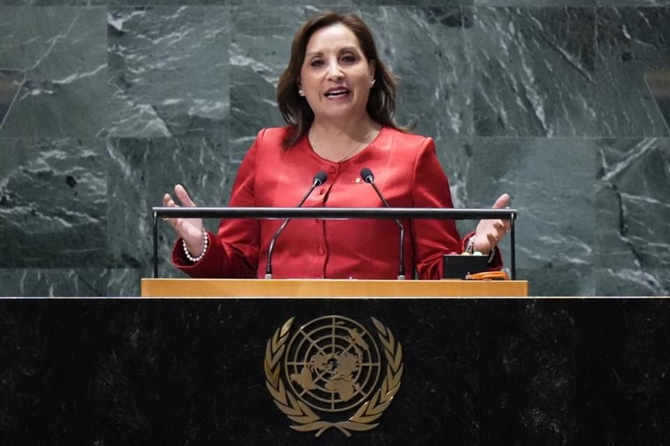 La Presidenta de Perú, Dina Boluarte, habló frente a la Asamblea General de la ONU el 19 de septiembre.