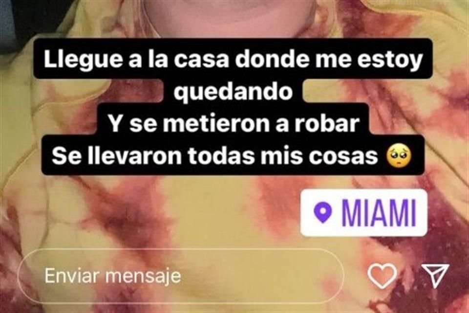 Eduin Caz, vocalista de Grupo Firme, denunció en redes sociales que le robaron ropa, joyas y relojes en la casa donde se hospedaba en Miami.