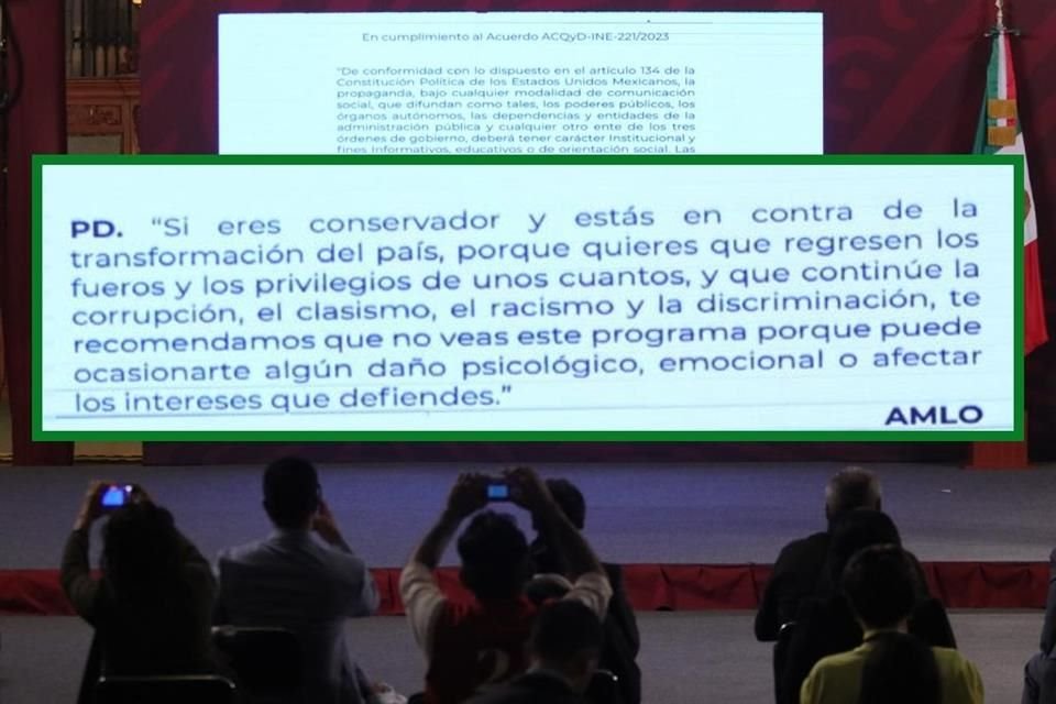 El Presidente publicó mensaje de no intromisión que le ordenó INE, pero con posdata de 50 segundos en la que pide a conservadores no ver la mañanera.