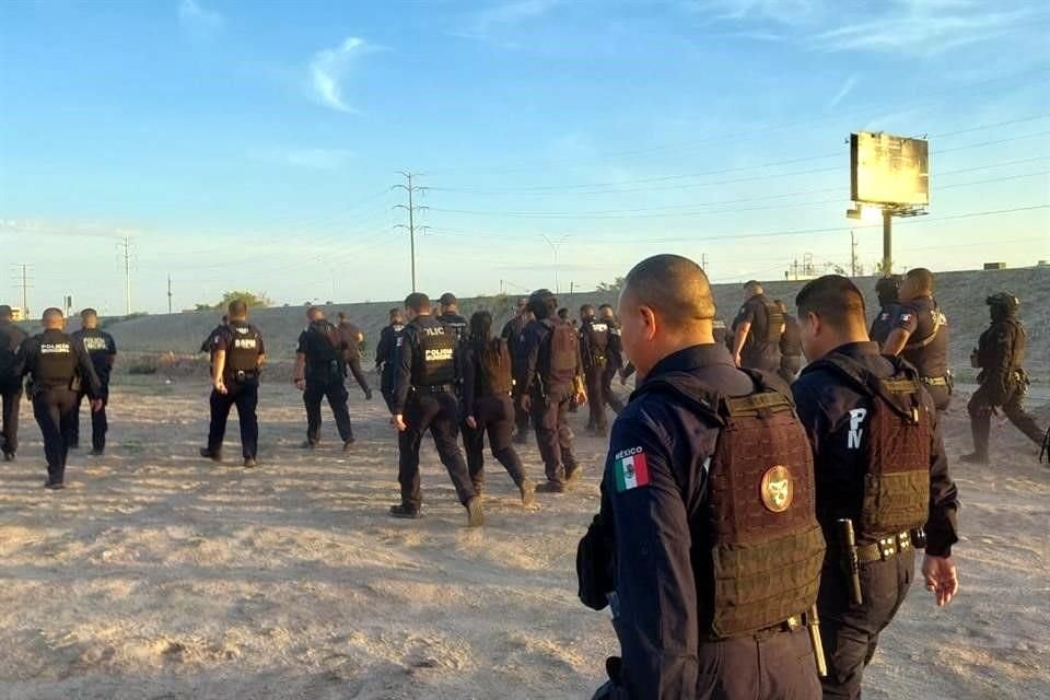 El operativo se instauró en el Río Bravo, pese a que los migrantes llevaban por cientos en trenes desde el sur.