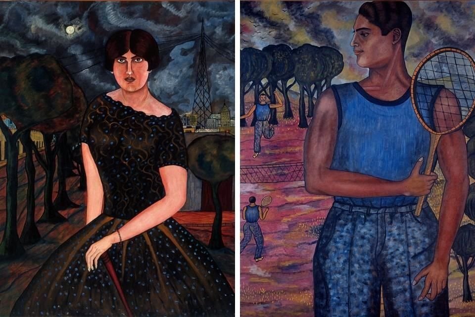 La obra de Abraham Ángel se caracteriza por el uso de una paleta colorida, distinta a la de sus contemporáneos. En esta imagen 'Retrato de Cristina Crespo' y 'Retrato de Hugo Tilghman (1924)'.