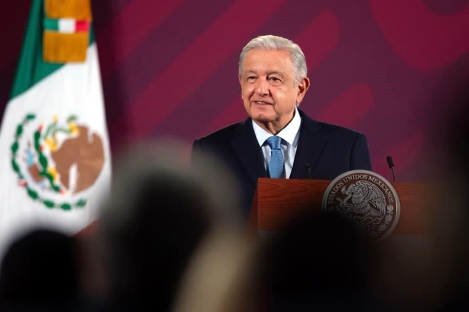 López Obrador en su conferencia de este miércoles en Palacio Nacional.