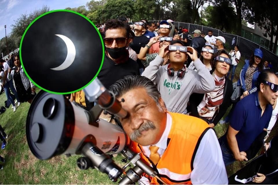 Capitalinos se reunieron en CU para ver el eclipse.