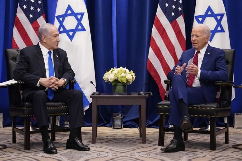 El Presidente de Estados Unidos, Joe Biden, durante una reunión con el Primer Ministro Benjamin Netanyahu en Nueva York, el 20 de septiembre.