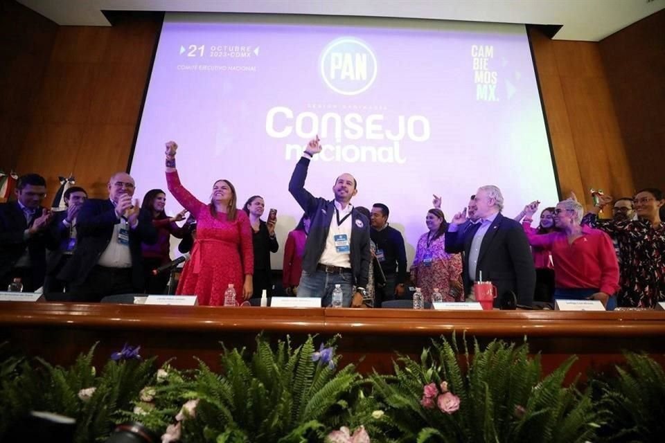 Marko Cortés, presidente del PAN, durante la sesión del Consejo Nacional del partido.