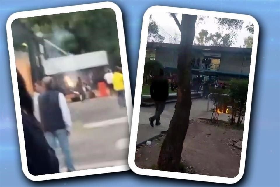 Encapuchados arrojaron bombas molotov al interior de CCH Vallejo.