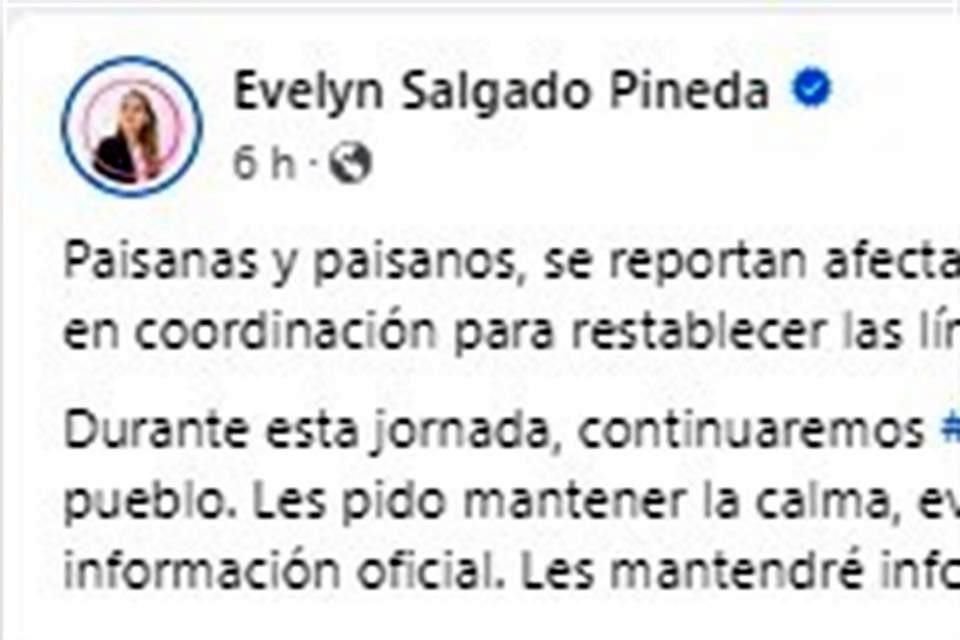 Este fue el último mensaje que emitió Salgado Pineda en su cuenta oficial de la red 'Facebook'.