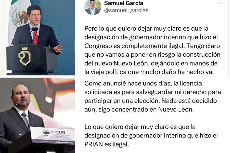 Samuel se pronunció en una publicación en su cuenta de X, antes Twitter.