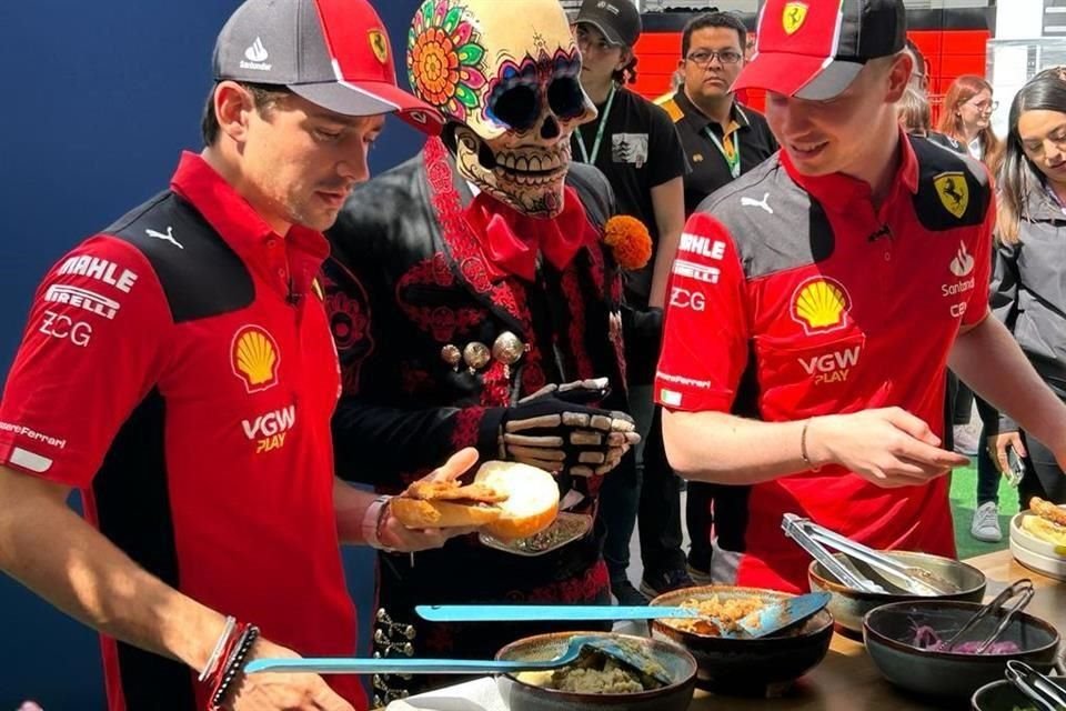 Charles Leclerc y Robert Shwartzman se divirtieron mucho a la hora de preparar las famosas tortas de chilaquiles.