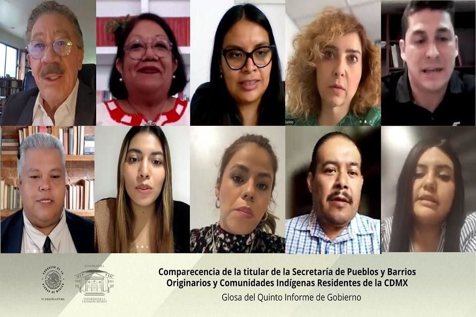 Diputados de Oposición en el Congreso de la Ciudad de México, cuestionarios a la titular de la Secretaría de Pueblos y Barrios Originarios y Comunidades Indígenas Residentes (SEPI), Laura Ita Ruiz.