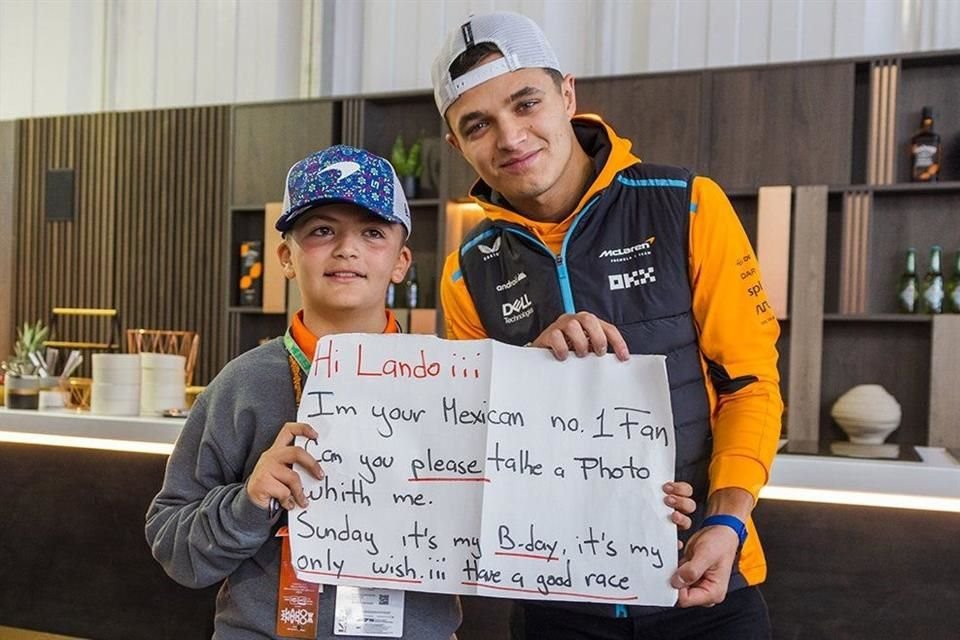 El pequeño Milo se conmovió hasta las lágrimas luego de cumplir su deseo de cumpleaños: conocer a Lando Norris, piloto de McLaren