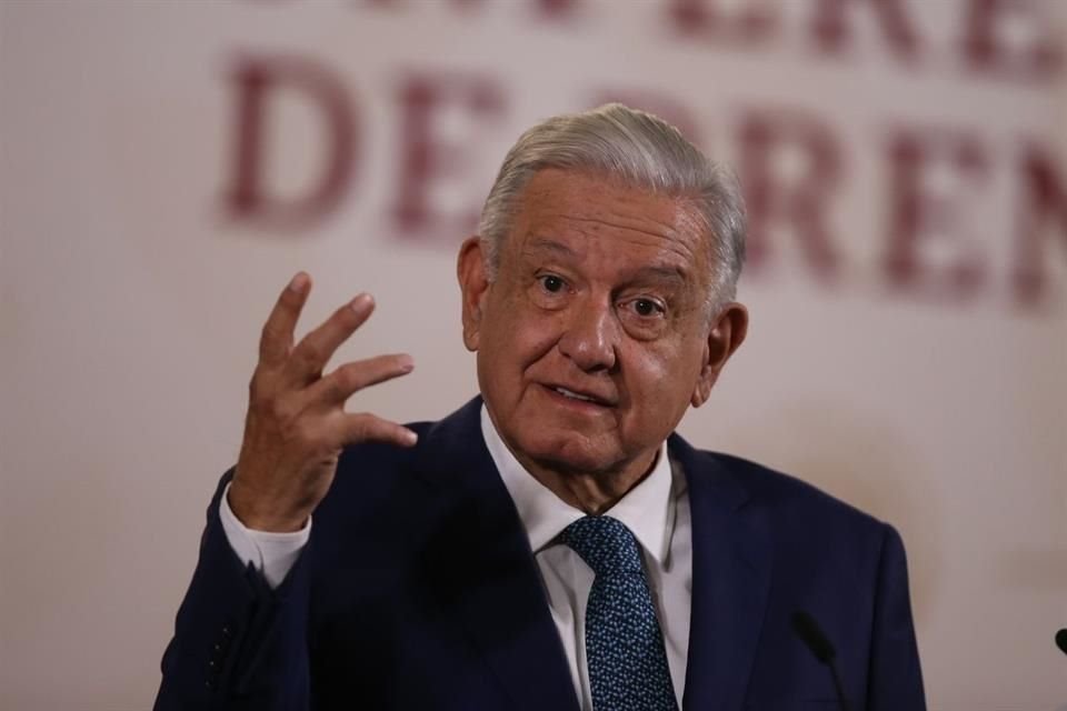 El Presidente López Obrador en conferencia.
