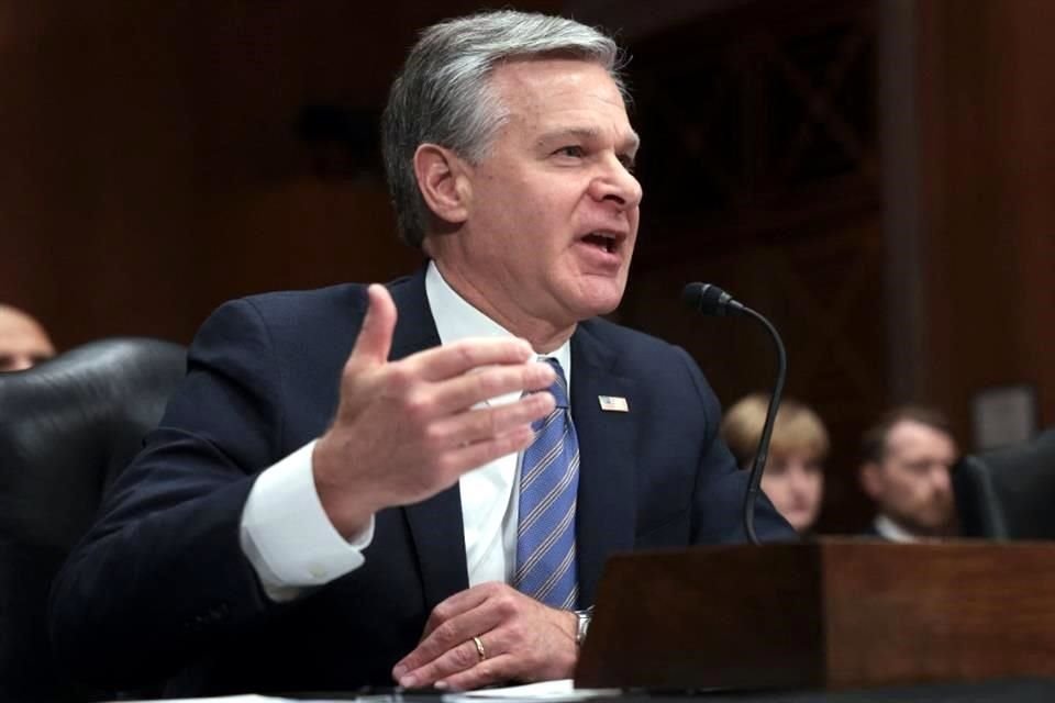 El director del FBI, Christopher Wray, testifica ante el Comité de Asuntos Gubernamentales y Seguridad Nacional del Senado.