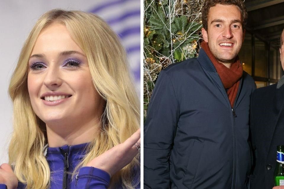 La actriz Sophie Turner fue captada besándose con el promotor inmobiliario Peregrine Pearson.