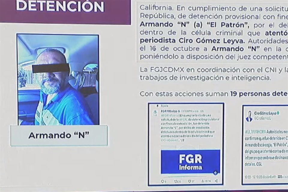 Armando Escárcega, 'El Patrón', acusado de coordinar el atentado contra Ciro Gómez Leyva, denunció persecución política en una corte de EU.