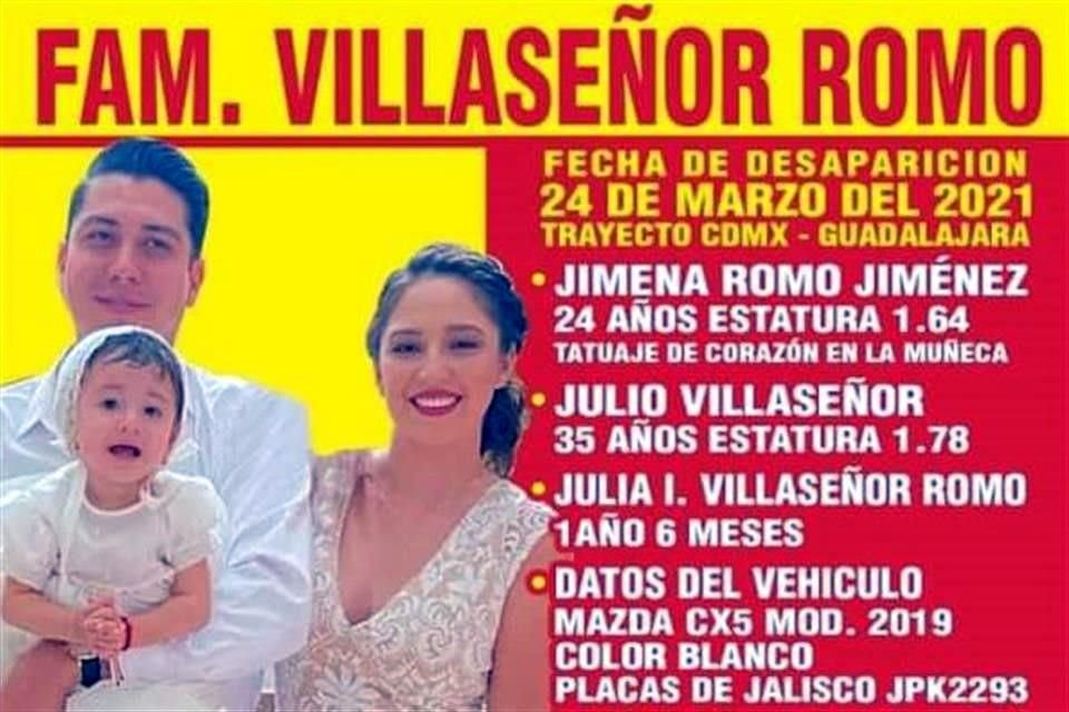 La CEDHJ emitió una serie de medidas por la desaparición de la familia Villaseñor.