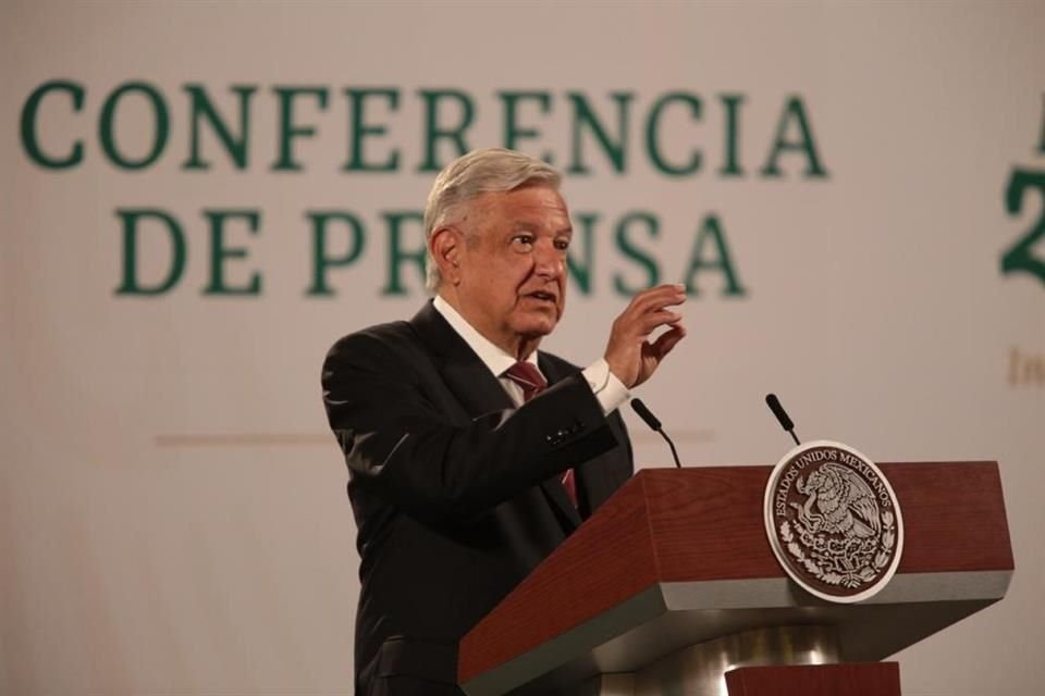 Andrés Manuel López Obrador en conferencia matutina.