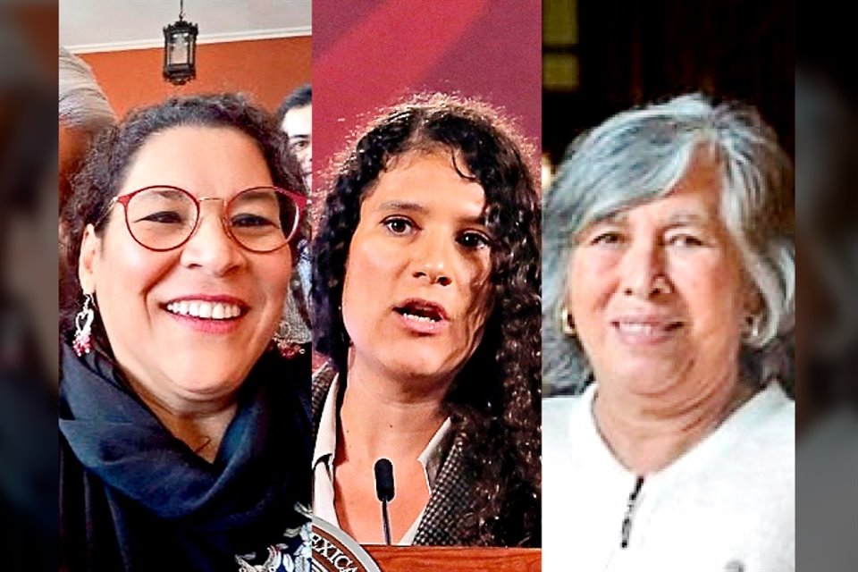 Lenia Batres Guadarrama (izq.), Bertha Alcalde Luján (centro) y María Estela Ríos (der.) integran la terna propuesta por López Obrador.