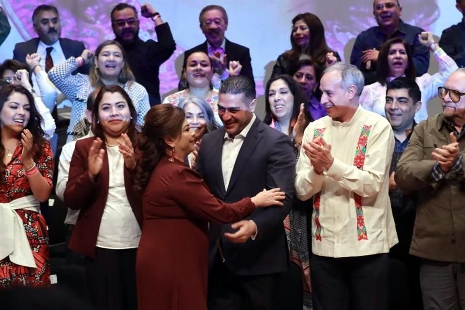 En el evento de Clara Brugada, estuvieron presentes Omar García Harfuch y Hugo López- Gatell.