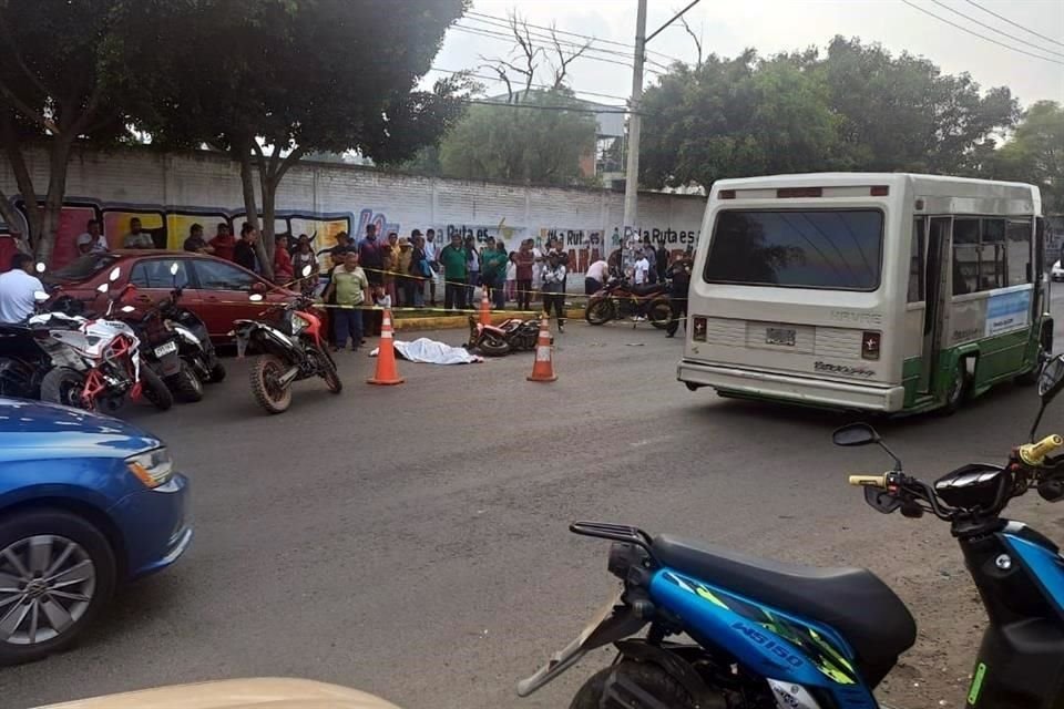 En una maniobra realizada por el camión repartidor, presuntamente no advirtió la presencia de la mujer y la impactó, provocando que cayera al asfalto.