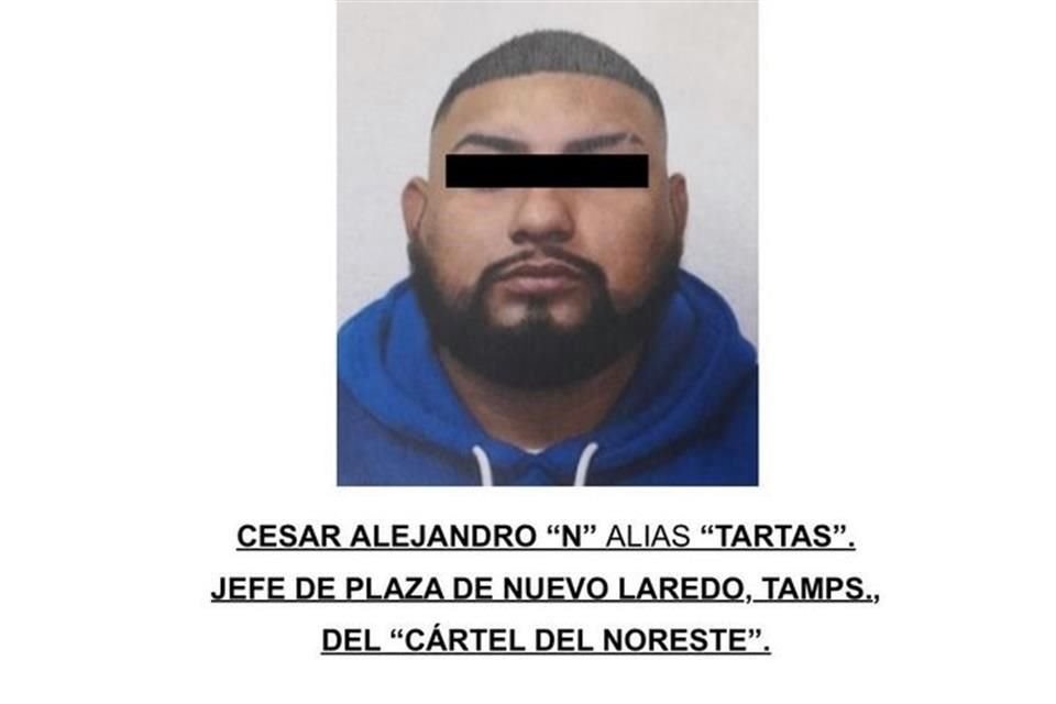 César Alejandro Silva Delgado, 'El Tartas', señalado como jefe de plaza del Cártel del Noreste en Nuevo Laredo, fue detenido en noviembre de 2023.