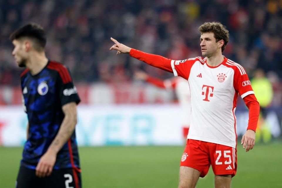 Thomas Mueller durante el encuentro en Múnich.