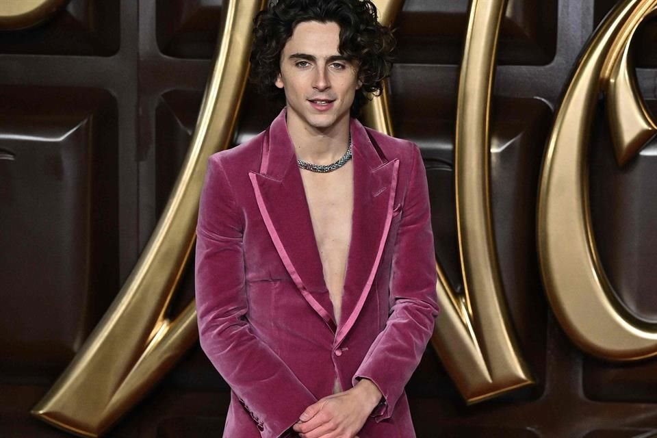 El actor Timothée Chalamet utilizó un collar de Cartier en la premier de 'Wonka' que se llevó a cabo en Londres.