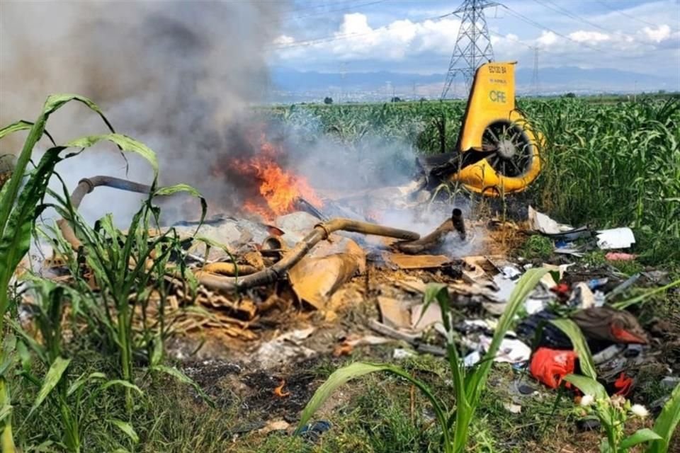 Tras su caída, la aeronave se incendió.