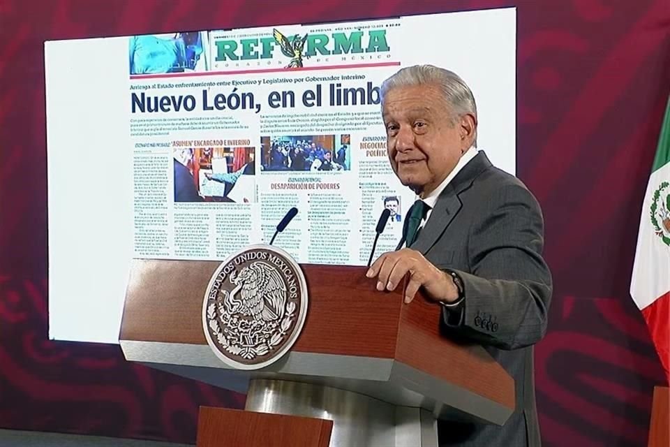 El Presidente en conferencia matutina desde Palacio Nacional.