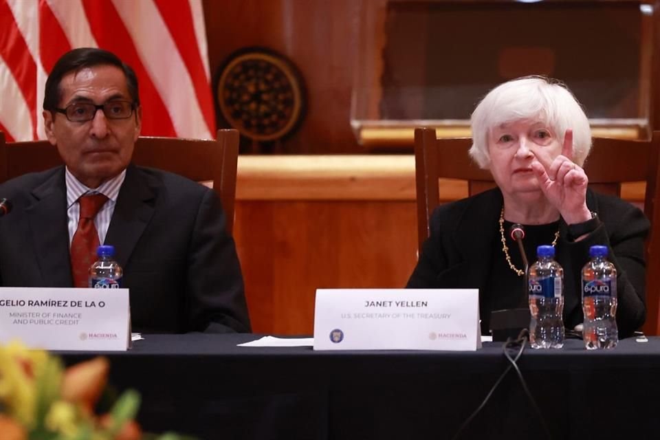 El Secretario de Hacienda, Rogelio Ramírez de la O, y la Secretaria del Tesoro de EU, Janet Yellen, ofrecieron una conferencia conjunta.