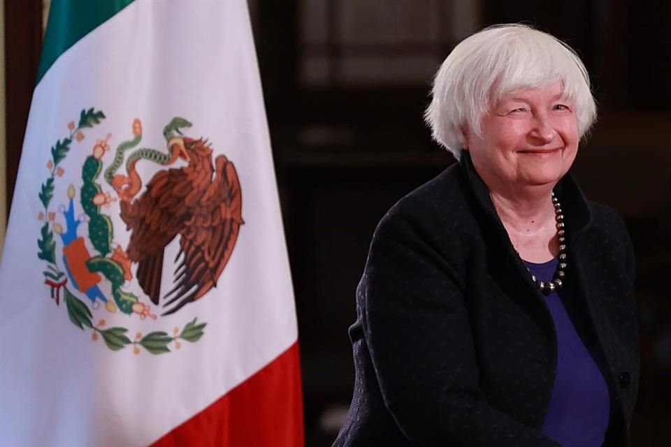 Janet Yellen, titular del Tesoro de EU, en la conferencia en la Ciudad de México.