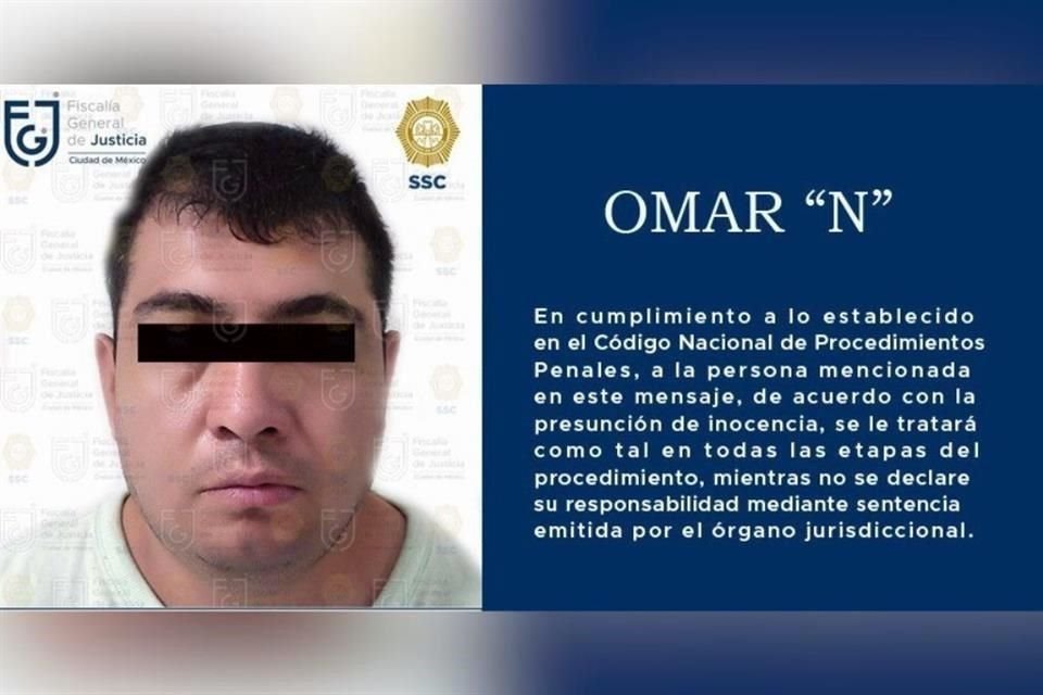 Omar 'N' es acuso de ser parte de un grupo dedicado a la extorsión y del homicidio del agente Báez el pasado jueves.