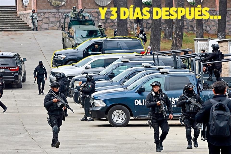 Tras enfrentamiento del viernes pasado entre criminales y pobladores de Texcaltitlán, Delfina Gómez acudió al lugar y ofreció instalar un agrupamiento de la GN para resguardar a pobladores.