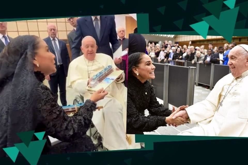 La entrega de los trenes y la carta al Papa Francisco la realizó Mara Lezama en el Vaticano en representación del Presidente López Obrador.